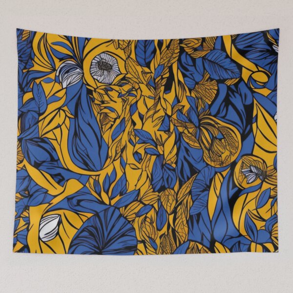 Item preview, tecido azul e amarelo afro designed and sold by GirlaineSQ.