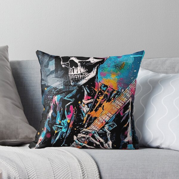 Artikelvorschau, Aquarell-musikalisches Skelett-Kunstdesign im Streetwear-Stil V.12 entworfen und verkauft von Pexelpanoramas.