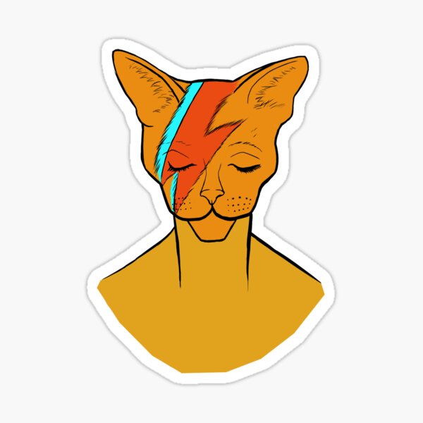 David Bowie Cat Sticker