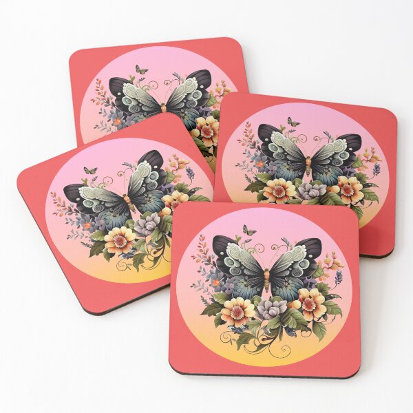 Item preview, Butterfly with flowers- sunset butterfly- black butterfly  designed and sold by Janetlousart.