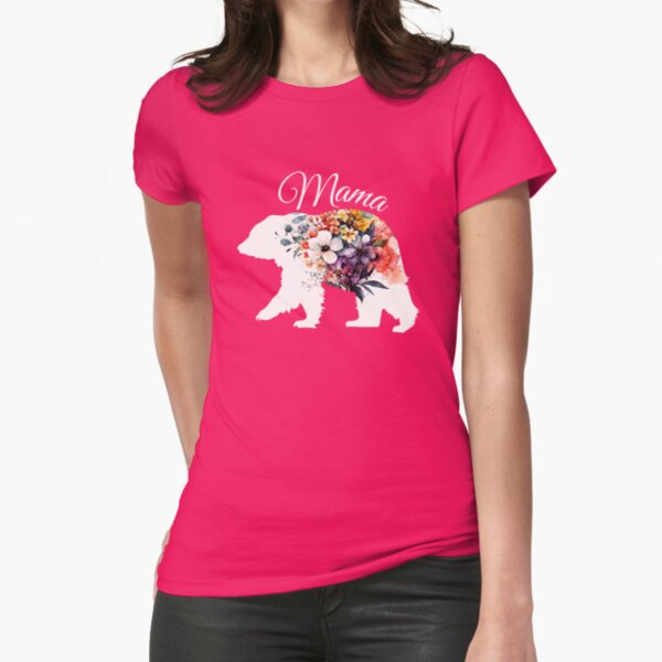 Womens Mama Bear T shirt Cute Funny Best Mom of Boys Girls Cool