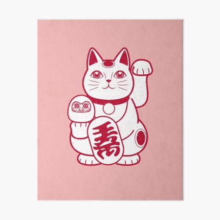 Japanese Lucky Cat Gold Art Board Print for Sale by unrealartwork