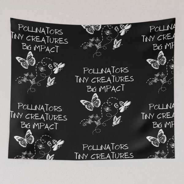 Item preview, Pollinators Tiny Creatures Big Impact White Line Design designed and sold by EarthArtDesigns.