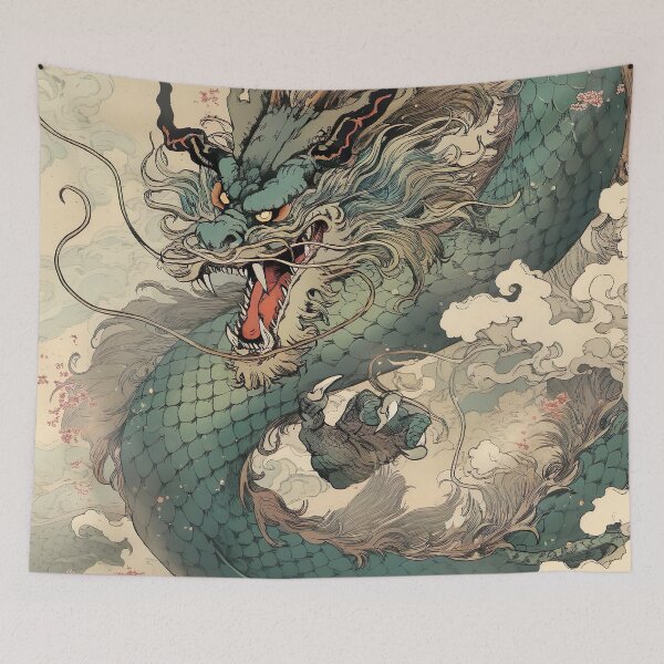 Item preview, Fierce Blue Dragon designed and sold by GingerSilkShop.
