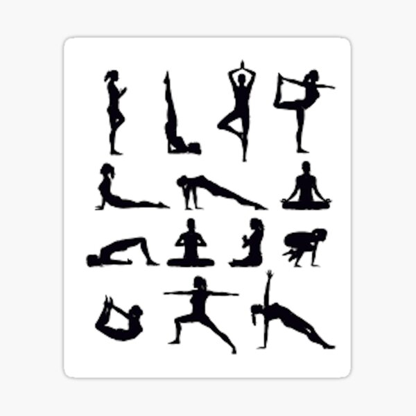 Yoga Poses Stickers | Redbubble