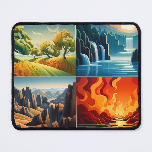 Item preview, Four Elements Art - Original Artwork Depicting the Four Elements, Air, Water, Earth, Fire. Award winning designer, very high resolution. designed and sold by CloudofKnowing.