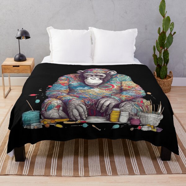 Item preview, Chimpanzee's Meticulous Handcrafted Quilt designed and sold by DooodleGod.