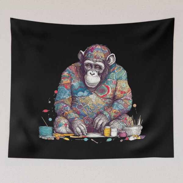 Item preview, Chimpanzee's Meticulous Handcrafted Quilt designed and sold by DooodleGod.