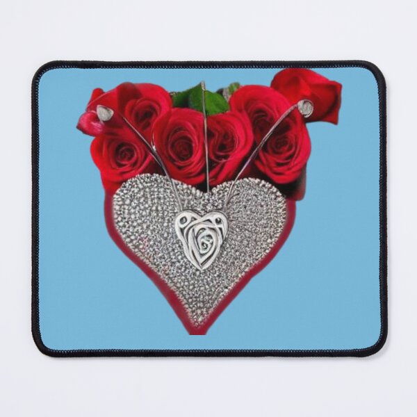 Item preview, Silver heart in red live roses gift from the heart designed and sold by JaroDesign2023.