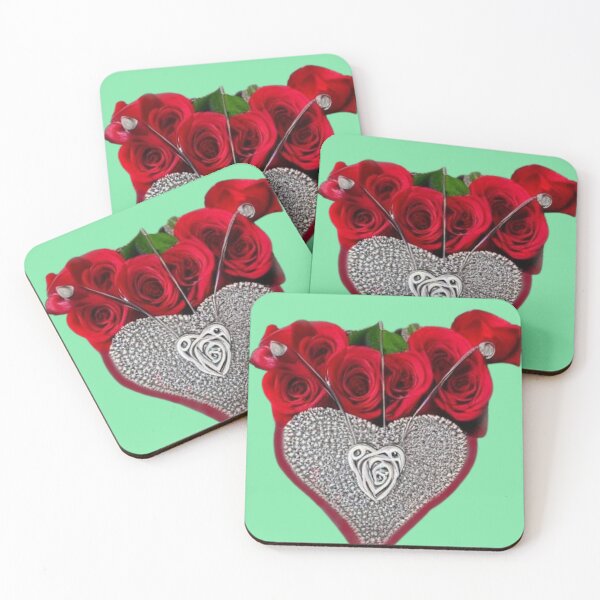 Item preview, Silver heart in red live roses gift from the heart  designed and sold by JaroDesign2023.