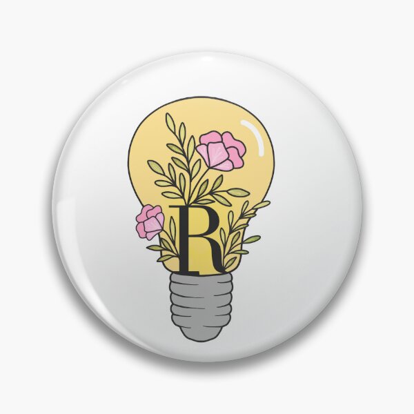 Item preview, R Floral Monogram Light Bulb  designed and sold by NancyDzines.