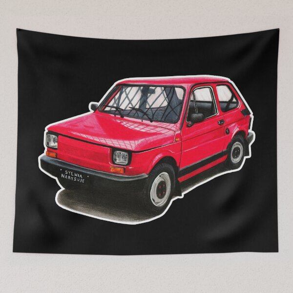 Artikelvorschau, Klassisches rotes Auto (126p FL) entworfen und verkauft von SylwiaCarArt.