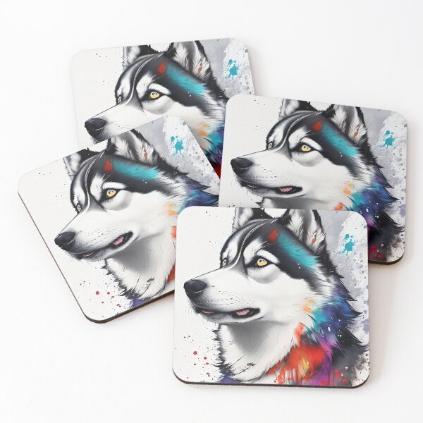 Item preview, Perro husky siberiano colorido designed and sold by Fallfoxius.