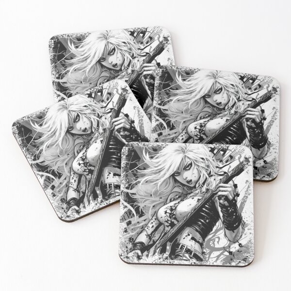 Item preview, ROCKER GIRL LEATHER SUIT SPLASH ELECTRIC GUITAR DESTROYER designed and sold by ogirdorgraphics.