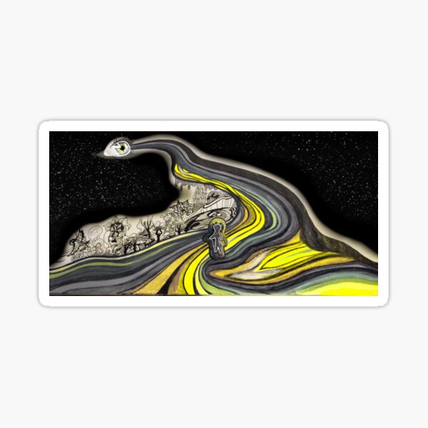 Yellow Trippy Path, Third Eye - Rainbow Series Sticker