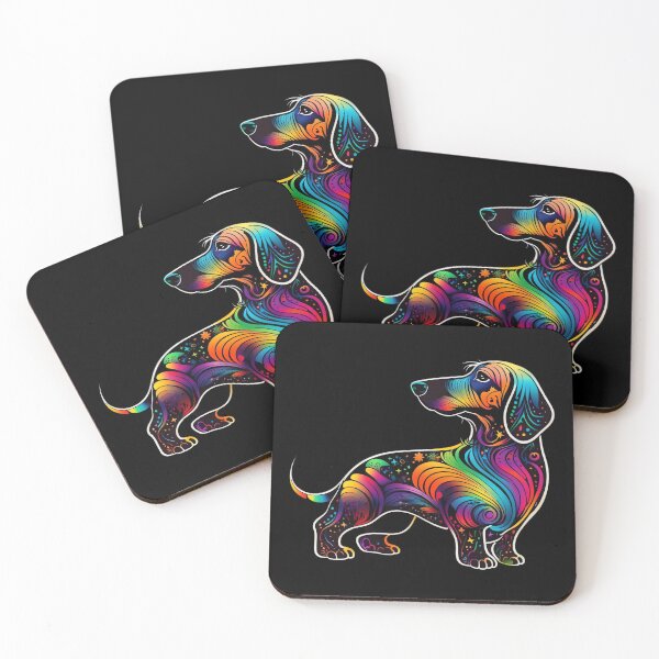 Item preview, Happy Psychedelic Dachshund designed and sold by ConnerCreations.