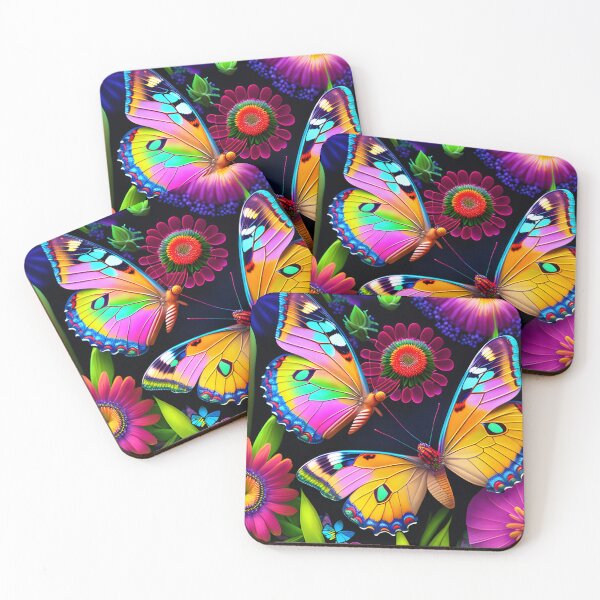 Item preview, Psychedelic Butterflies on Flowers designed and sold by Sweet-Medley.