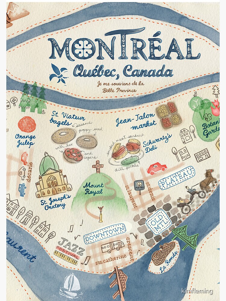 Thumbnail 3 of 3, Journal, Map of Montreal, Canada designed and sold by kimfleming.
