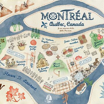 Artwork thumbnail, Map of Montreal, Canada by kimfleming