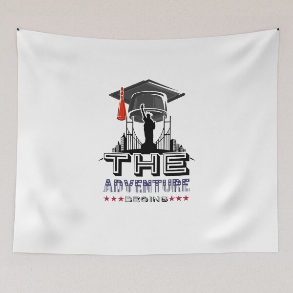 Item preview, Graduate Cap The Adventure Begins New York Skyline USA Graduation Gift designed and sold by Celebration Printables.