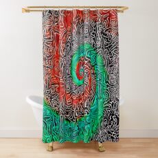 Abstract Golden spiral Shower Curtain
