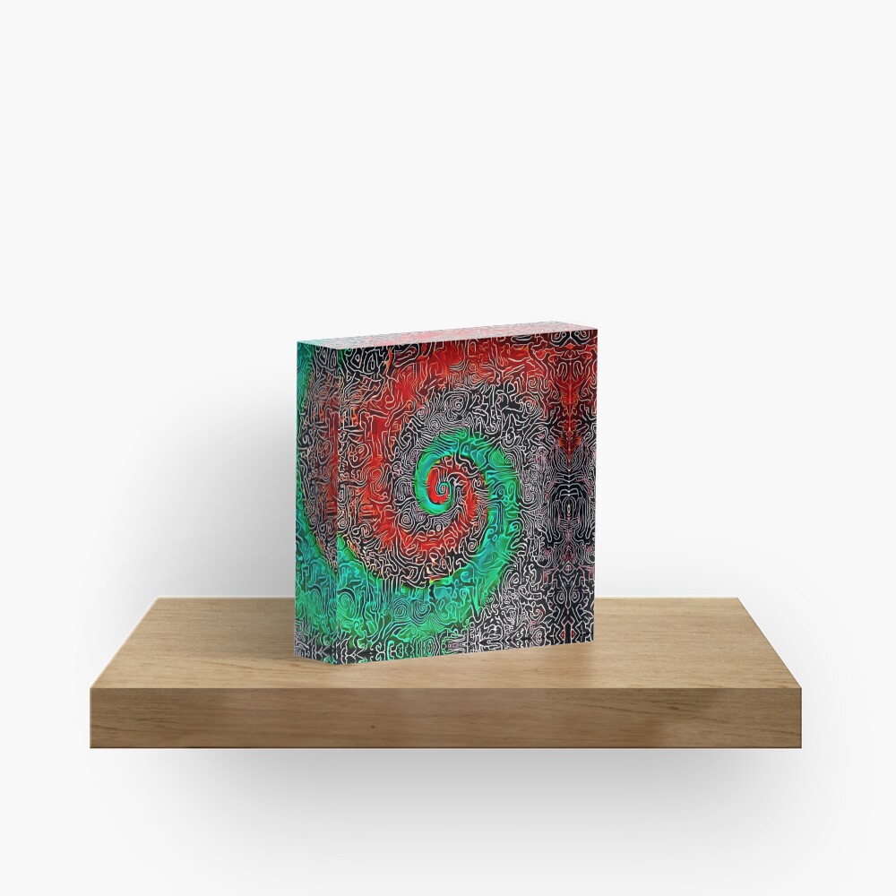 Abstract Golden spiral Acrylic Block