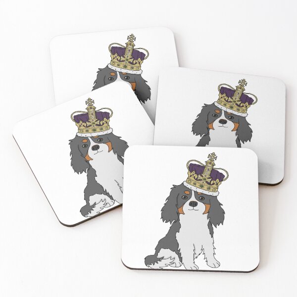 Item preview, Cute cavalier king charles wearing a crown designed and sold by Becky-Marie.