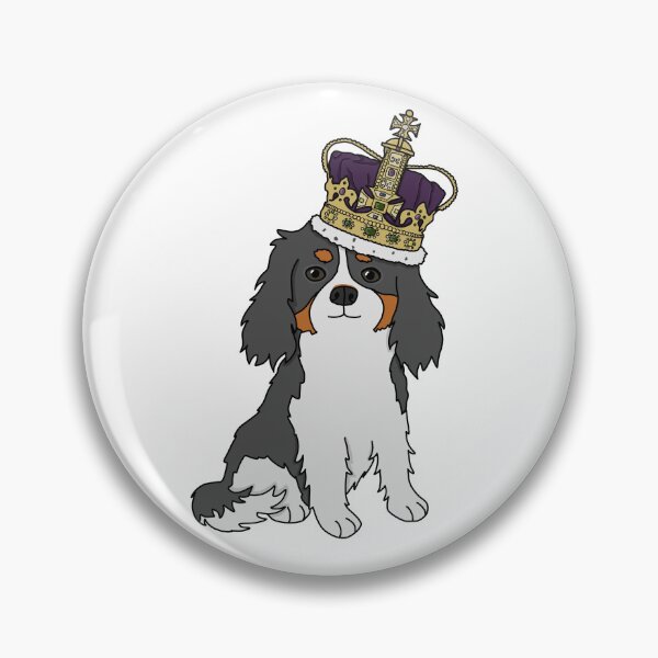 Item preview, Cute cavalier king charles wearing a crown designed and sold by Becky-Marie.