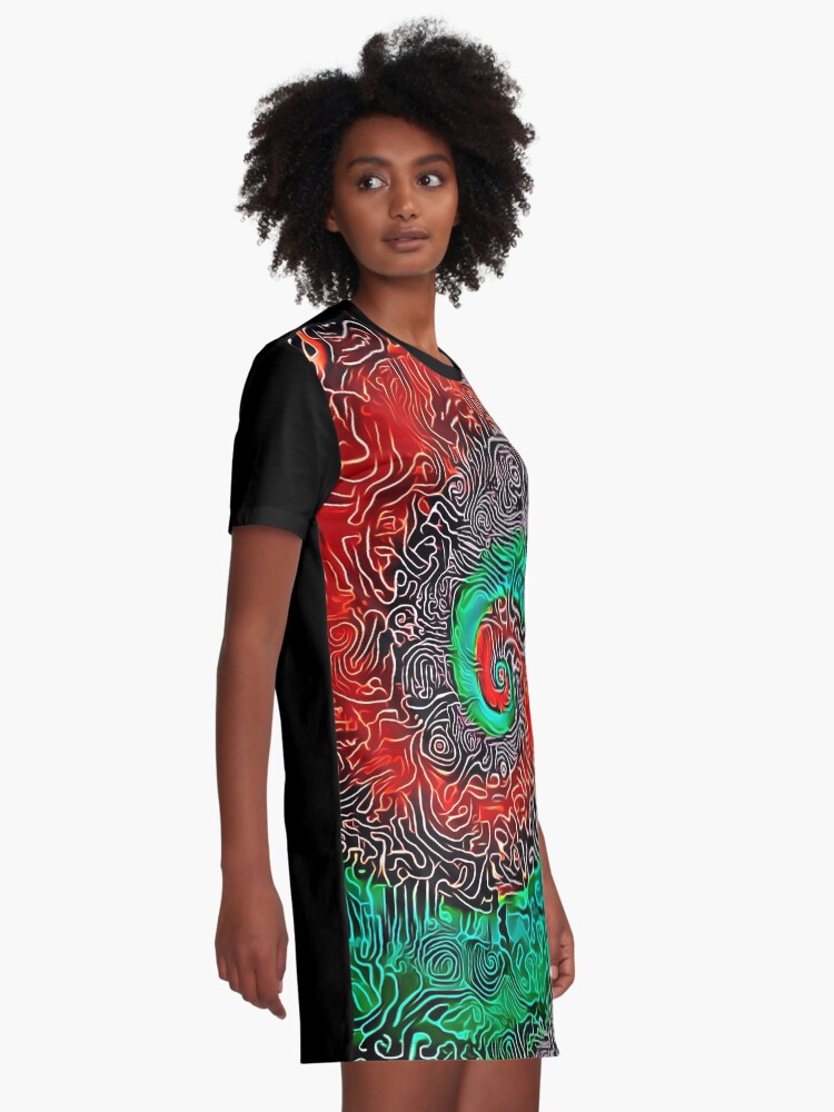 Alternate view of Abstract Golden spiral Graphic T-Shirt Dress