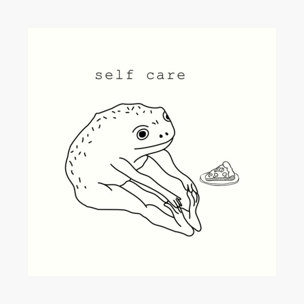 Item preview, Self Care Frog Eating Pizza designed and sold by minstore.