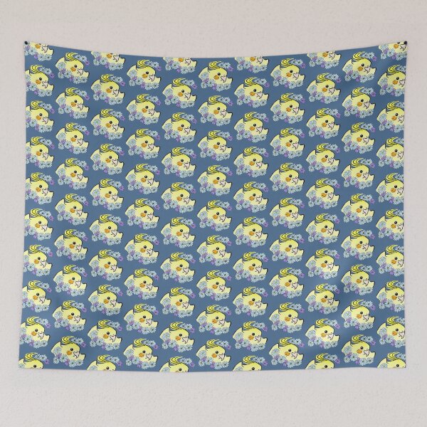 Item preview, cute lutino cockatiel and pastel coloured daisy flowers designed and sold by okamechan.