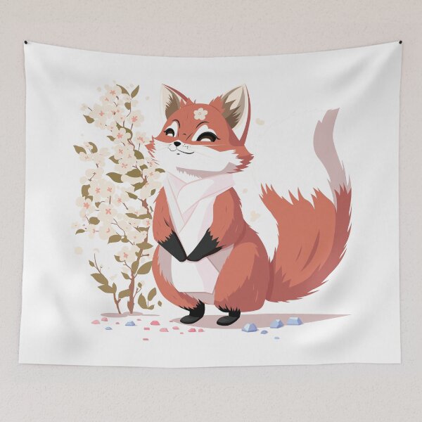 Item preview, Spring Blossom Red Fox Enjoy the Sunshine | Half Body Length designed and sold by Moyanana.