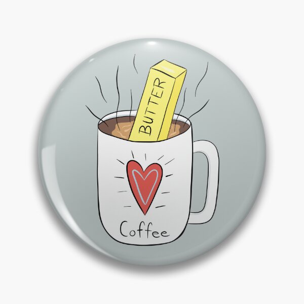 Item preview, Coffee with butter stick - funny keto illustration  designed and sold by spiralforest.