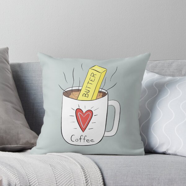 Item preview, Coffee with butter stick - funny keto illustration  designed and sold by spiralforest.