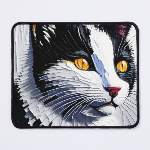 Item preview, Gato preto e branco desenho pintura tinta designed and sold by GirlaineSQ.