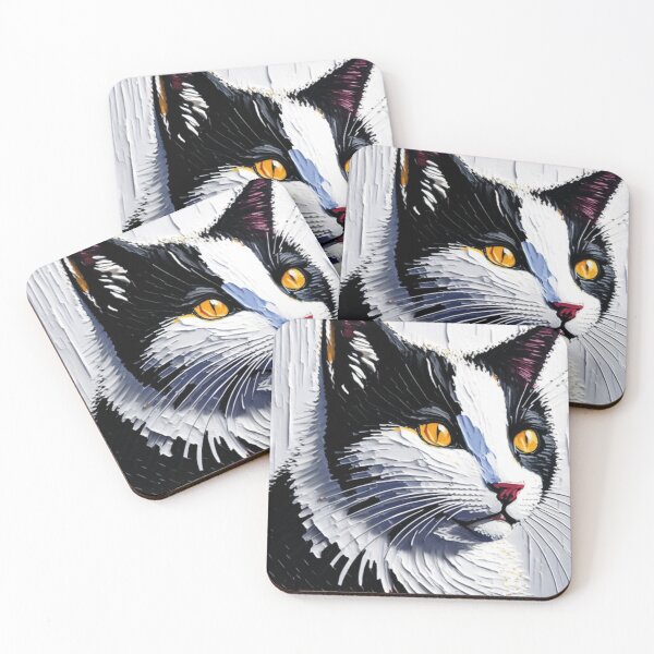 Item preview, Gato preto e branco desenho pintura tinta designed and sold by GirlaineSQ.