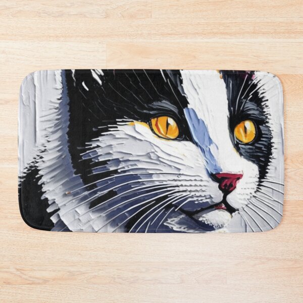 Item preview, Gato preto e branco desenho pintura tinta designed and sold by GirlaineSQ.