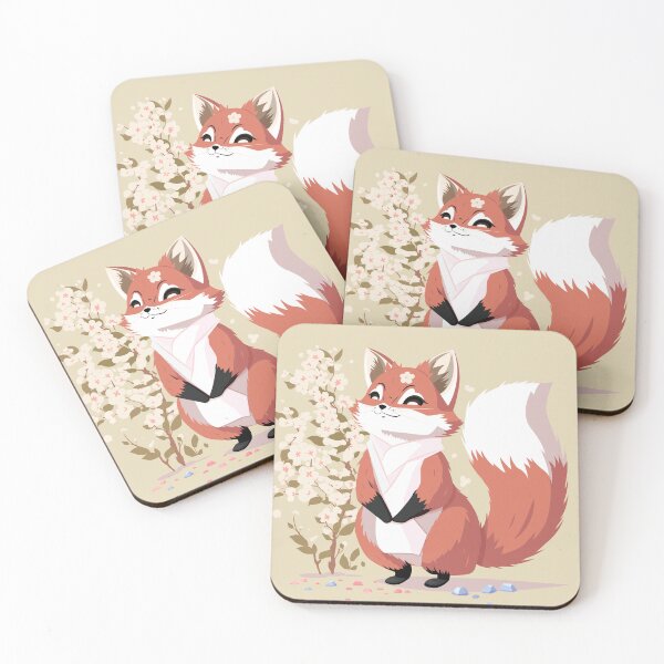 Item preview, Spring Blossom Red Fox Enjoy the Sunshine in Antique Yellow Colour designed and sold by Moyanana.