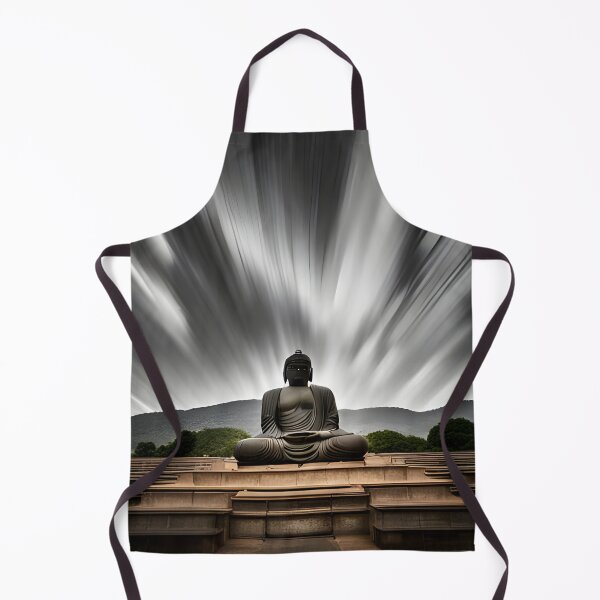 Item preview, Buddha statue against the background of the moving sky designed and sold by brandway.