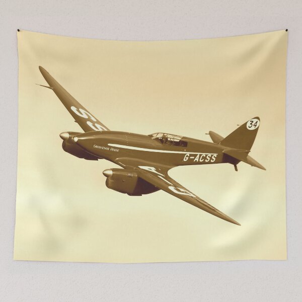 Item preview, De Havilland DH88 Comet Racer in flight, sepia toned version designed and sold by MartinPhotos.