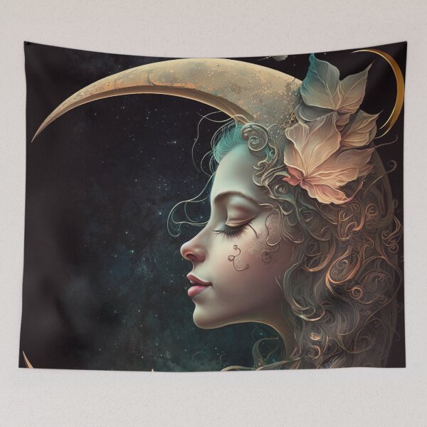 Item preview, The Moon Goddess in the Night Sky designed and sold by Juliascutecornr.