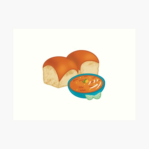 Pav Bhaji Hand Drawn Vector Illustration Stock Vector (Royalty Free)  1556192993 | Shutterstock