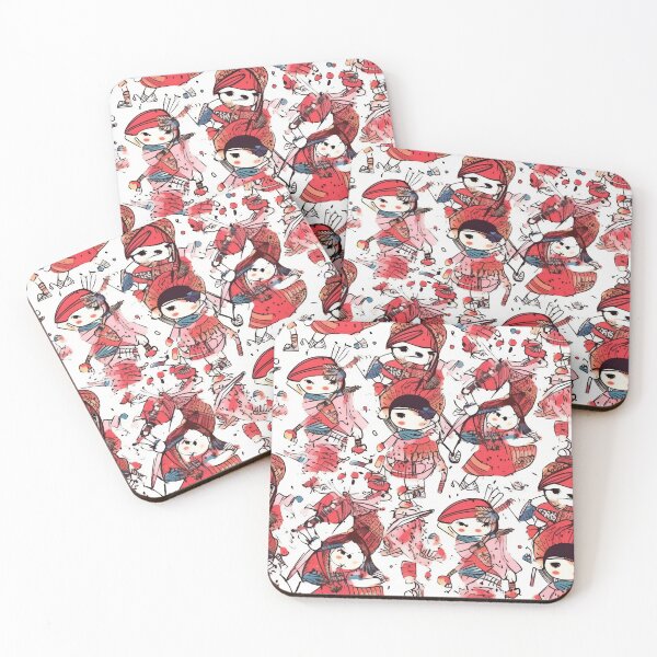 Item preview, The Little Red Warriors - Repeating pattern designed and sold by FGregori.
