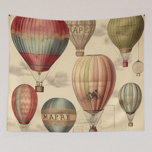 Item preview, Pattern : Hot Air Balloons : Vintage designed and sold by MTJ-Mushrooms.