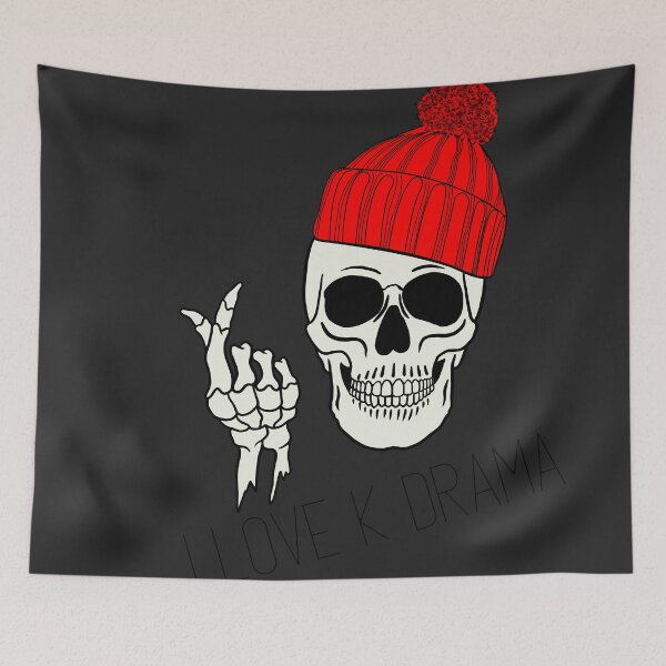 Item preview, i love k drama, funny skeleton, skullhead designed and sold by BestGears.