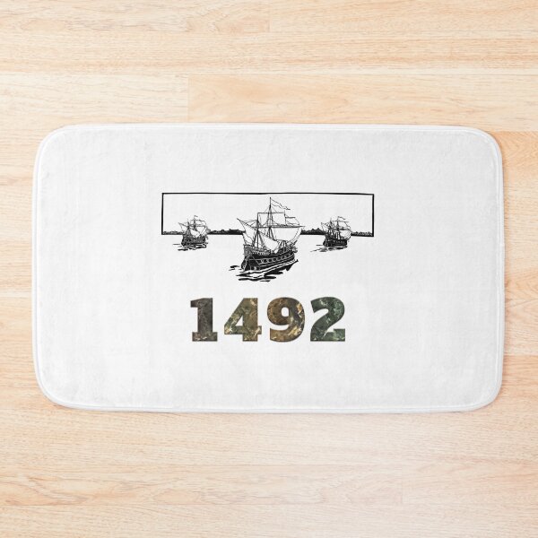 Aperçu de l'œuvre Tshirt Cadeau Découverte Amérique Navires Christophe Colomb 1492 créée et vendue par coolbarda.
