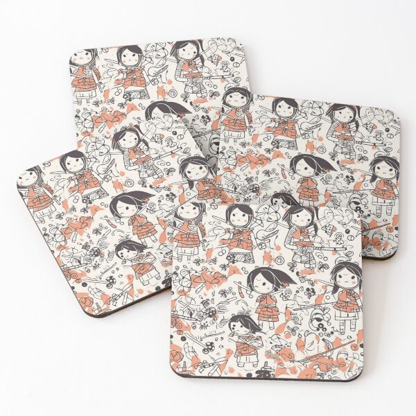 Item preview, The Little Orange Warriors - Repeating pattern designed and sold by FGregori.