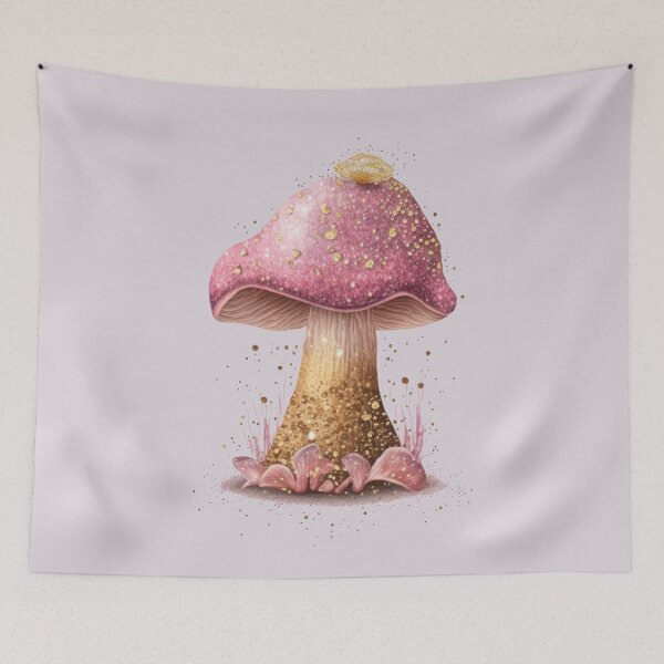 Item preview, Glittery Gold + Pink Mushroom designed and sold by CeeJBeeCreates.