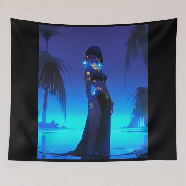 Item preview, Cleopatra glowing in the night in Egypt designed and sold by AIartCANVAS.