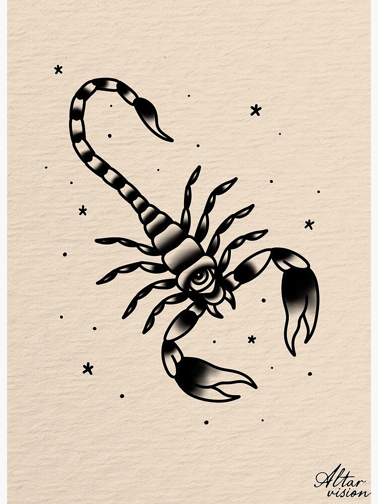 Scorpion tattoo located on the wrist, fine line style.